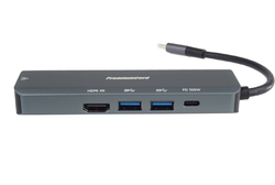 USB-C na HDMI + 2x USB3.2 + PD 100W+ RJ45 10/100/1000Mbps adaptér