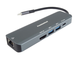 USB-C na HDMI + 2x USB3.2 + PD 100W+ RJ45 10/100/1000Mbps adaptér