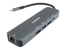 USB-C na HDMI + 2x USB3.2 + PD 100W+ RJ45 10/100/1000Mbps adaptér