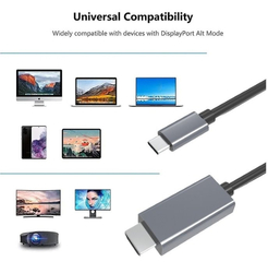 USB-C na HDMI kabel 2m rozlišení obrazu 8K@60Hz,4K@144Hz Aluminium