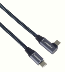 USB-C zahnutý kabel ( USB 3.2 GEN 2x2, 5A, 100W, 20Gbit/s ) 3m hliníkové krytky konektorů, bavlněný oplet