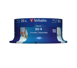 Verbatim Blu-ray BD-R Datalife Printable 6x, 25GB, 25 ks (Spindl)