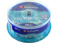 Verbatim CD-R AZO Crystal 52x, 700MB, 25 ks (Spindl)