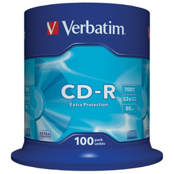 Verbatim CD-R 48x, 700MB, 100 ks (Spindl)