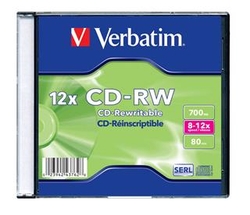 Verbatim CD-RW 12x, 700MB, 1 ks (Jewel)