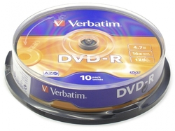 Verbatim DVD-R 16x, 4,7GB, 10 ks (Spindl)