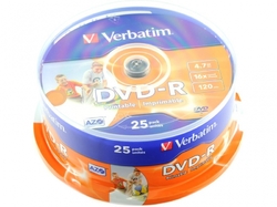 Verbatim DVD-R Printable 16x, 4,7GB, 25 ks (Spindl)