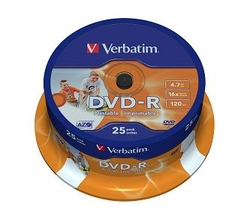 Verbatim DVD-R 4,7GB  16x Printable spindl 25 ks