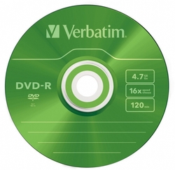 Verbatim DVD-R 4,7GB 16x Slim Colour (5-pack)