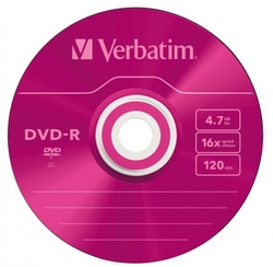 Verbatim DVD-R 4,7GB 16x Slim Colour (5-pack)