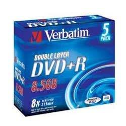 Verbatim DVD+R DL 8x, 8,5GB, 5 ks (Jewel)