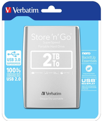 Verbatim Store 'n' Go 2TB, stříbrný