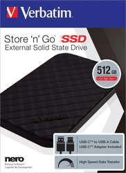 VERBATIM Store ´n´ Go Portable SSD USB 3.2 GEN1 512GB černý