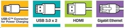 VERBATIM USB-C Multiport HUB, 2x USB 3.0, 1x USB-C, HDMI, LAN, šedá dokovací stanice