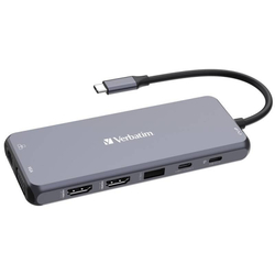 Verbatim USB-C Multiport HUB, 3x USB 3.2, 1x USB-C, 2x HDMI, 1x LAN