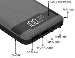 Viking power banka PN-961, QC3.0, 10000 mAh, černá