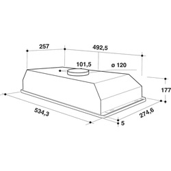 Whirlpool WCT 64 FLY X Digestoř vestavná 54cm