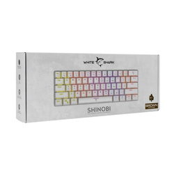 White Shark SHINOBI White, US layout, hnědý switch (GK-2022)