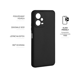 Zadní pogumovaný kryt FIXED Story pro Xiaomi Redmi Note 12 5G, černý