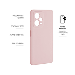 Zadní pogumovaný kryt FIXED Story pro Xiaomi Redmi Note 12 Pro+ 5G, růžový