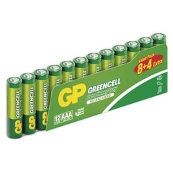 Zinková baterie GP Greencell AAA (R03) blistr 12Ks